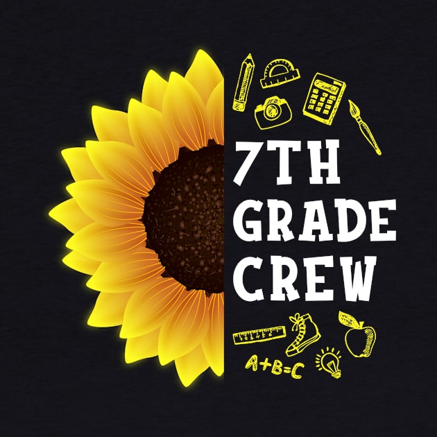 Seventh grade Crew Shirt First Day Preschool Back to School Sunflower Gift by hardyhtud